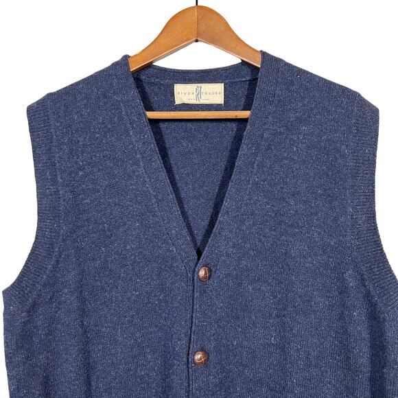 Vintage River Trader Collegiate Sweater Vest Cardigan Button - M - Picture 1 of 6